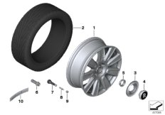 Л/с колесный диск, дизайн 652 для ROLLS-ROYCE RR2N Drophead N73 (схема запасных частей)