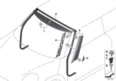 Наружные накладки/дек.решетки II для BMW F57 JCW B46D (схема запасных частей)