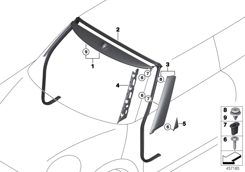 Наружные накладки/дек.решетки II для BMW F57 Cooper SD B47 (схема запчастей)