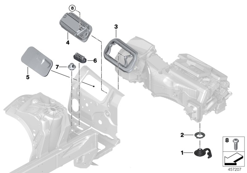 Различные втулки / уплотнения для BMW G30 540i B58C (схема запчастей)