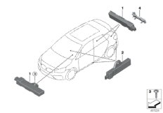 Детали антенны комфортного доступа для BMW F46N 218dX B47B (схема запасных частей)