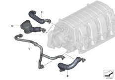 Система вентиляции картера для BMW E53 X5 4.4i N62 (схема запасных частей)