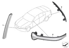 Отражатель/доп.указатель поворота для BMW G11 740dX B57 (схема запасных частей)