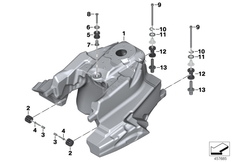 Топливный бак/деталь крепления для BMW K48 K 1600 GT (0601,0611) 0 (схема запчастей)