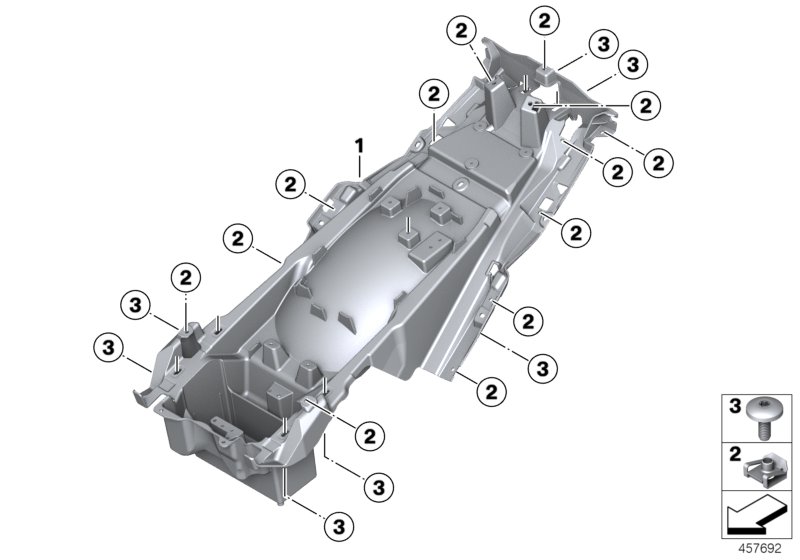 Деталь заднего кронштейна для BMW K48 K 1600 GTL Excl. (0603, 0613) 0 (схема запчастей)