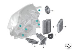 Детали светодиодной фары для BMW F15 X5 35iX N55 (схема запасных частей)