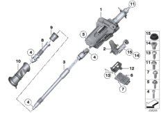 Рулевая колонка с электропр./доп.детали для ROLLS-ROYCE RR3 Coupé N73 (схема запасных частей)