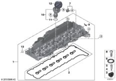 Крышка головки блока цилиндров/доп.эл. для BMW G14 840dX B57 (схема запасных частей)