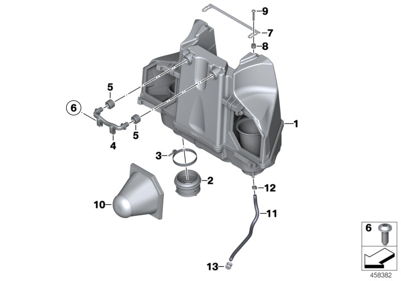 Глушитель шума всасыв./сменн.эл.фильтра для BMW K44 K 1300 GT (0538,0539) 0 (схема запчастей)