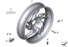 Литой диск Зд для BMW K27 R 1200 R 06 (0378,0398) 0 (схема запасных частей)