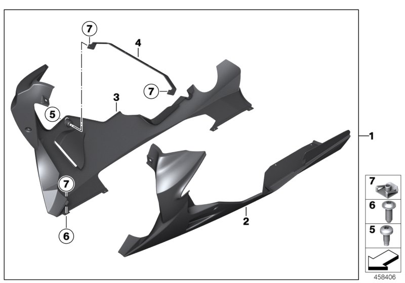 спойлер двигателя для BMW K43 K 1300 R (0518,0519) 0 (схема запчастей)