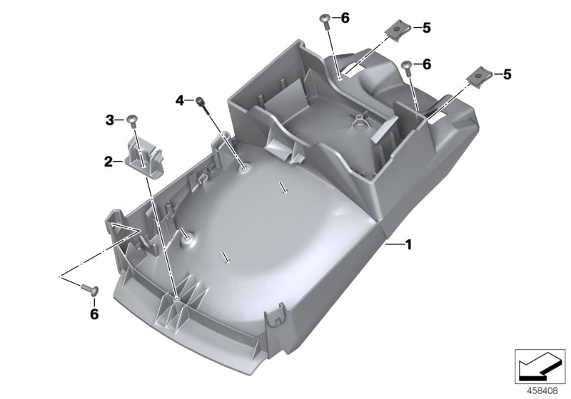 Деталь заднего кронштейна для BMW K43 K 1200 R (0584,0594) 0 (схема запчастей)