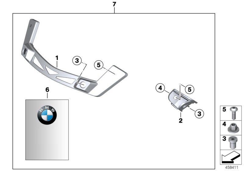 Элементы крепления ветрозащитного щитка для BMW K43 K 1300 R (0518,0519) 0 (схема запчастей)