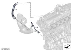 Система вентиляции картера для BMW F31N 340i B58 (схема запасных частей)