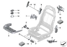 Сиденье Пд, э/оборудование и приводы для BMW F01N 730d N57N (схема запасных частей)