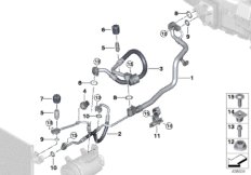 Трубопроводы хладагента для BMW G12 740LdX B57 (схема запасных частей)