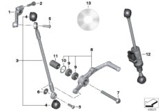 Внешние элементы механизма ПП для BMW K46 S 1000 RR 15 (0D10,0D21) 0 (схема запасных частей)