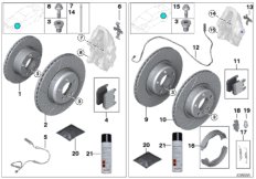 Сервисное обслуживание тормозов для BMW F32 420iX B48 (схема запасных частей)