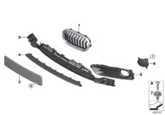 Облицовка, декор.элементы Пд для BMW F20N M140iX B58 (схема запасных частей)