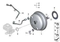 Усилитель тормозов для BMW F15 X5 28iX N20 (схема запасных частей)