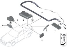 Детали разнесенной антенны для BMW F12 650i N63N (схема запасных частей)
