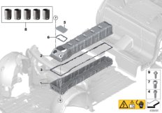 Корпус высоковольтного накопителя для BMW I12N i8 B38X (схема запасных частей)