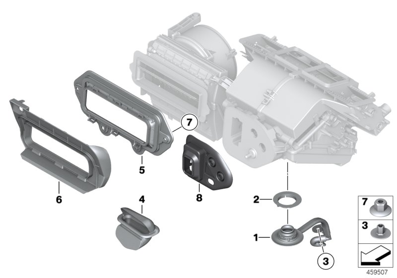 Доп.элем.блока отопителя/кондиционера для BMW E89 Z4 35i N54 (схема запчастей)