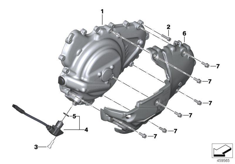 Крышка картера двигателя Л для MOTO K18 C 600 Sport (0131, 0132) 0 (схема запчастей)