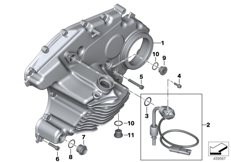 Крышка, уплотнитель КПП/разл.болты для MOTO K18 C 650 Sport 16 (0C04, 0C14) 0 (схема запчастей)
