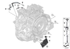 Крепление/ система вентиляции КПП для BMW M13 Zinoro 60H/100H B38X (схема запасных частей)