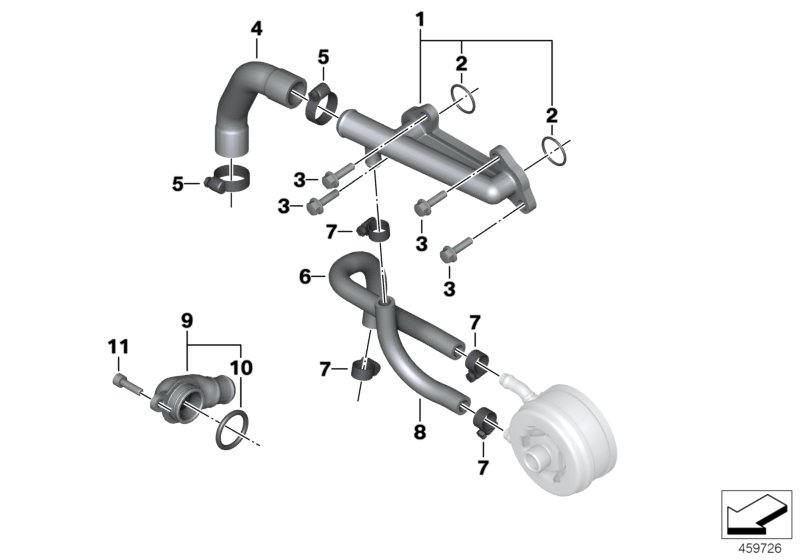 Шланги системы охлаждения/доп.элементы для BMW K19 C 650 GT 16 (0C05, 0C15) 0 (схема запчастей)