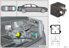 Реле пневматической подвески оси K1 для BMW G12 750Li N63R (схема запасных частей)