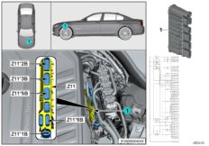 Встроенный модуль питания Z11 для BMW G12N 750LdX B57S (схема запасных частей)