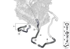 Система охлаждения-турбонагнетатель для BMW F39 X2 25dX B47 (схема запасных частей)