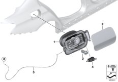 Заслонка заливного отверстия для BMW F36 420dX B47 (схема запасных частей)