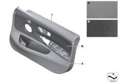 Индивидуальная обшивка двери кожа Пд для BMW F36N 430d N57N (схема запасных частей)