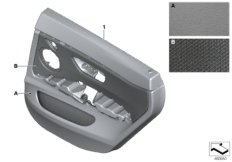 Обшивка двери Individual кожа Зд для BMW F36 440iX B58 (схема запасных частей)