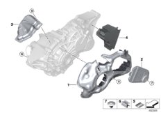 Коробка передач E / звукоизоляция для BMW F45N 225xe B38X (схема запасных частей)