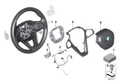 Спорт.рулевое колесо, НПБ, с лепестками для BMW G15 840dX B57 (схема запасных частей)