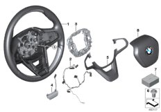 Рулевое колесо из дерева с НПБ для BMW G11 750iX N63R (схема запасных частей)