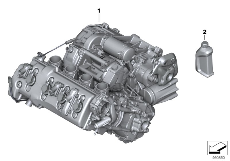 Двигатель для BMW K43 K 1200 R (0584,0594) 0 (схема запчастей)