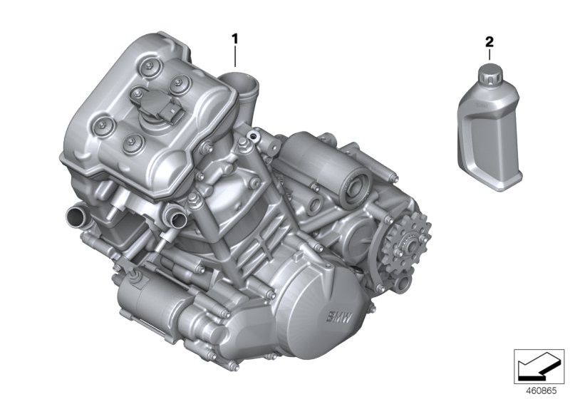 Двигатель для BMW K16 G 450 X (0145) 0 (схема запчастей)