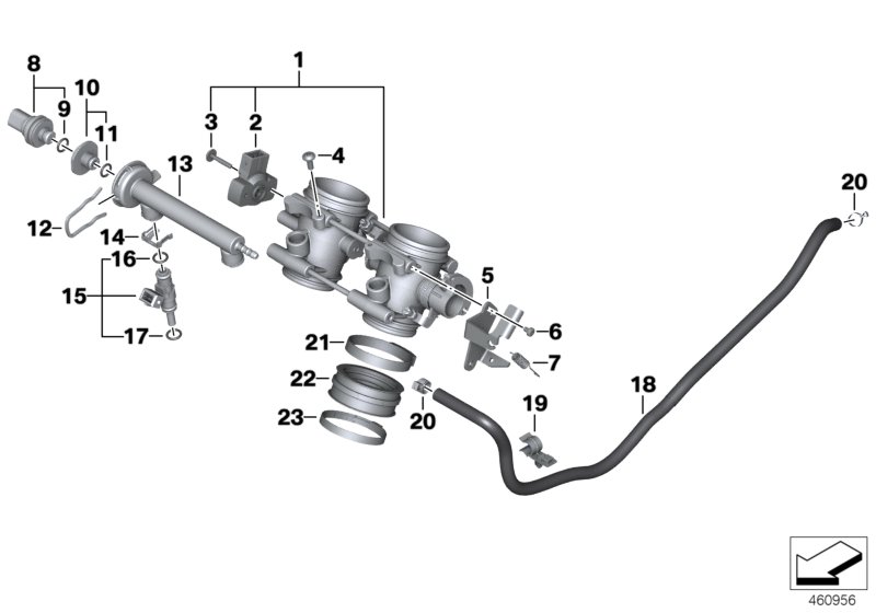 Корпус дроссельной заслонки для BMW K71 F 800 GT (0B03, 0B13) 0 (схема запчастей)