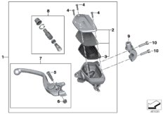 Ручная арматура тормоза для BMW K80 F 750 GS (0B08, 0B18) 0 (схема запасных частей)