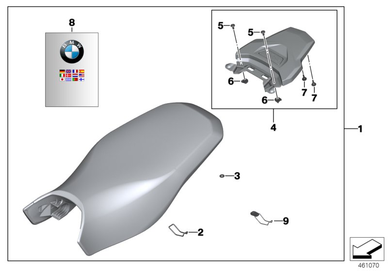 Раллийное сид.с площадкой под кофр для BMW K50 R 1200 GS (0A01, 0A11) 0 (схема запчастей)