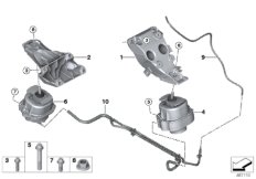 Подвеска двигателя для BMW F15 X5 40eX N20 (схема запасных частей)
