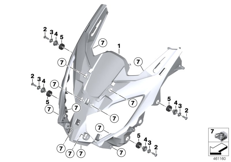 Кронштейн фары для BMW K18 C 650 Sport 16 (0C04, 0C14) 0 (схема запчастей)