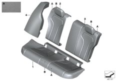 Индивидуальный чехол заднего сиденья для BMW F80N M3 S55 (схема запасных частей)