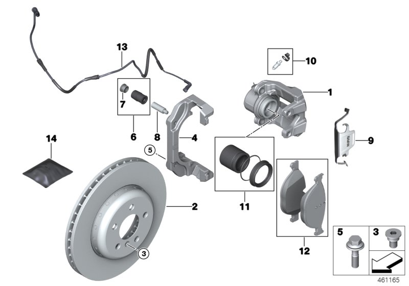 К-т торм.накладок пер.тормоза Power Kit для BMW F21N 120dX B47 (схема запчастей)