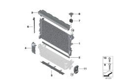 Крепеж радиатора охлаждающей жидкости для BMW G11 740dX B57 (схема запасных частей)